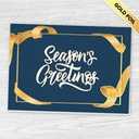 Gold Ribbon Business Holiday Card