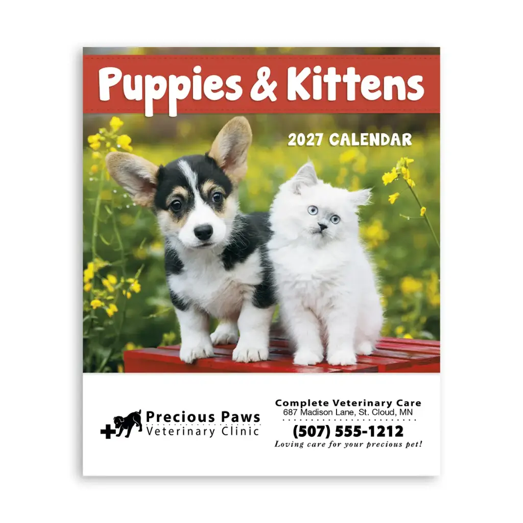 Puppies & Kittens Mini Wall Calendar