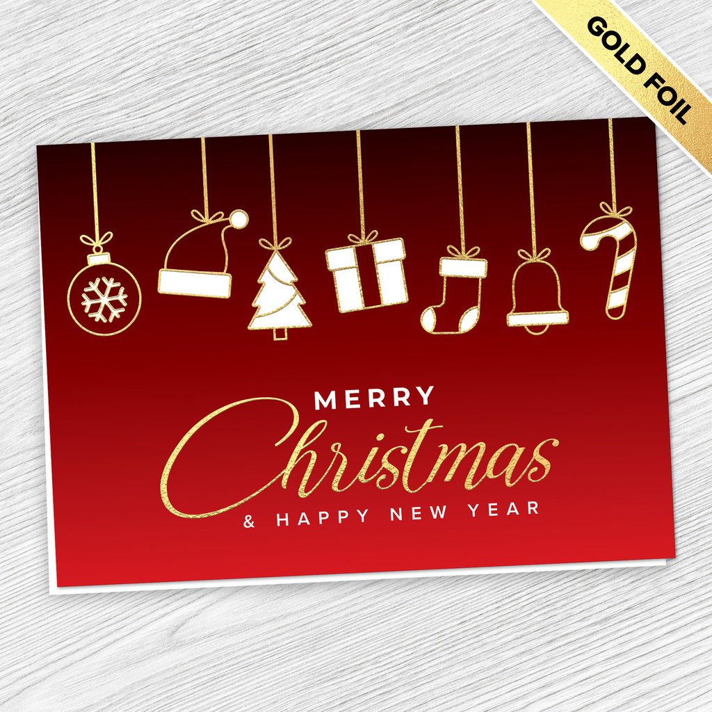 [310-1016] Ornaments Company Christmas Card (FREE Blank Envelopes)