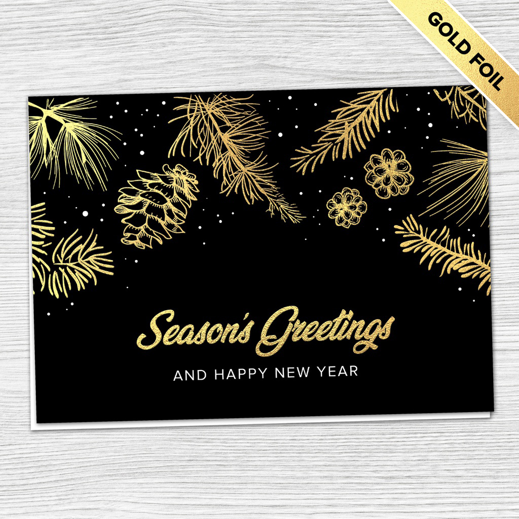 [310-1023] Festive Company Holiday Card (FREE Blank Envelopes)