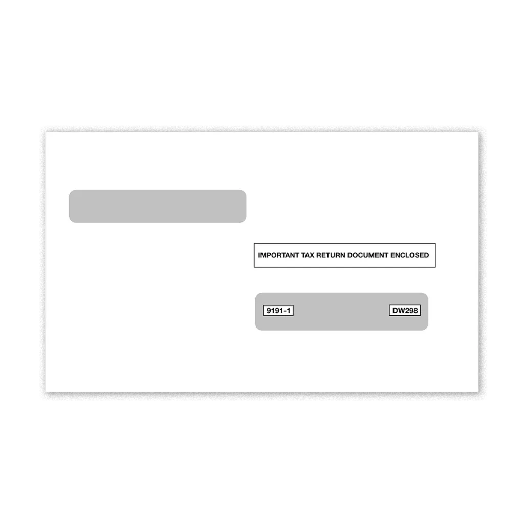 W-2 4-Up Box Tax Form Envelope (9191)