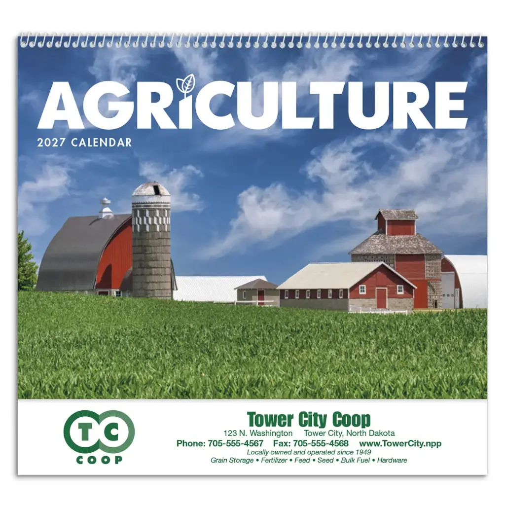 [230-219] Agriculture Wall Calendar - Spiral (Printed in Black Ink)