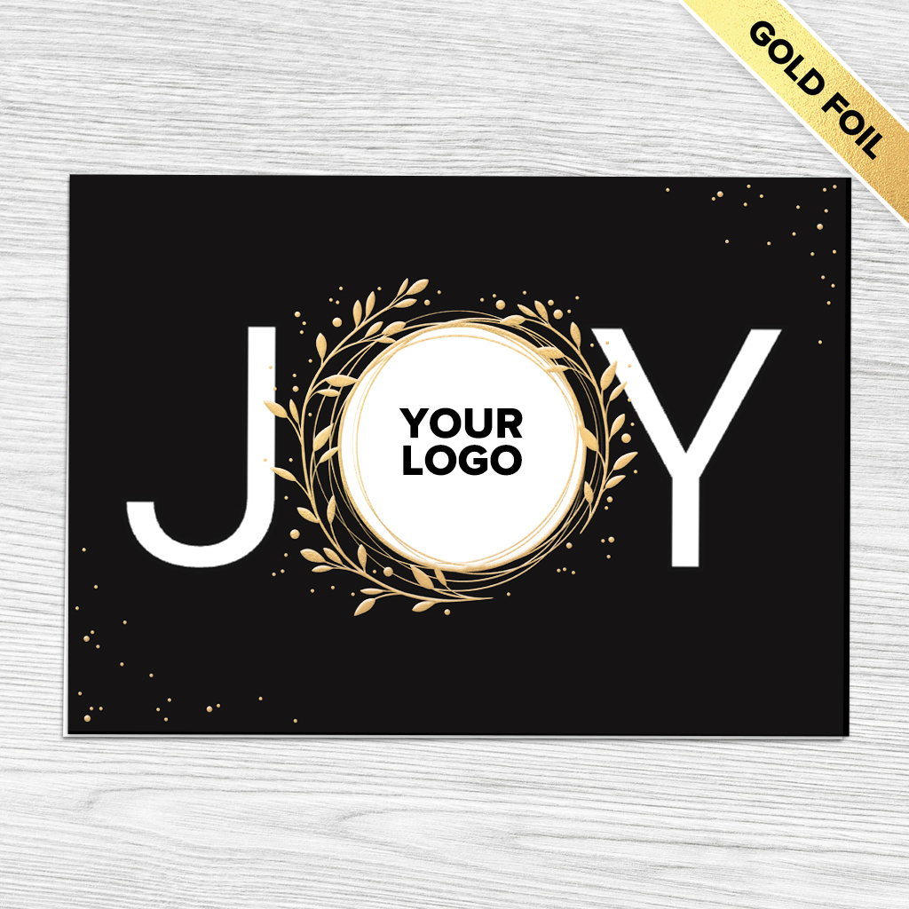 JOY Business Holiday Card with Logo