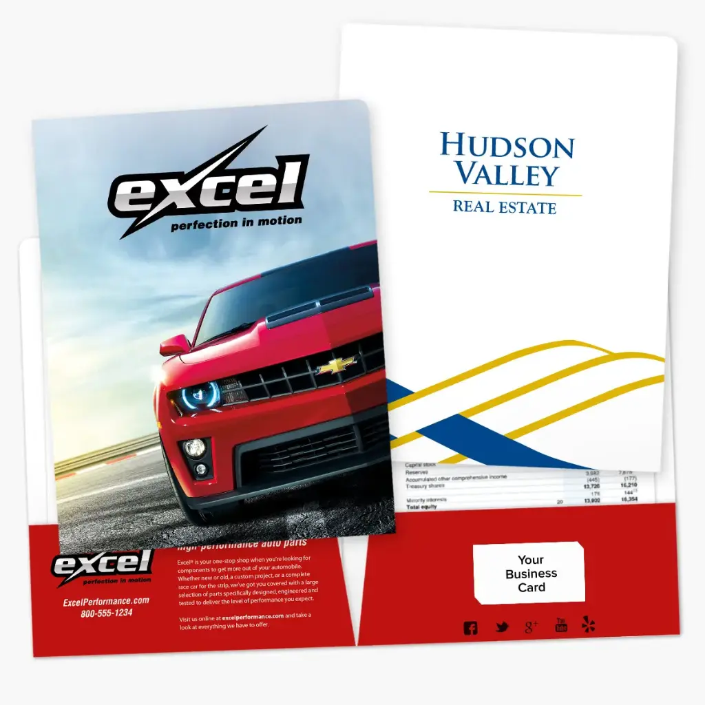 [291-500982] Semi-Gloss Printed Folders (1-Color Printing, Standard 2-Pockets, STANDARD Horizontal)