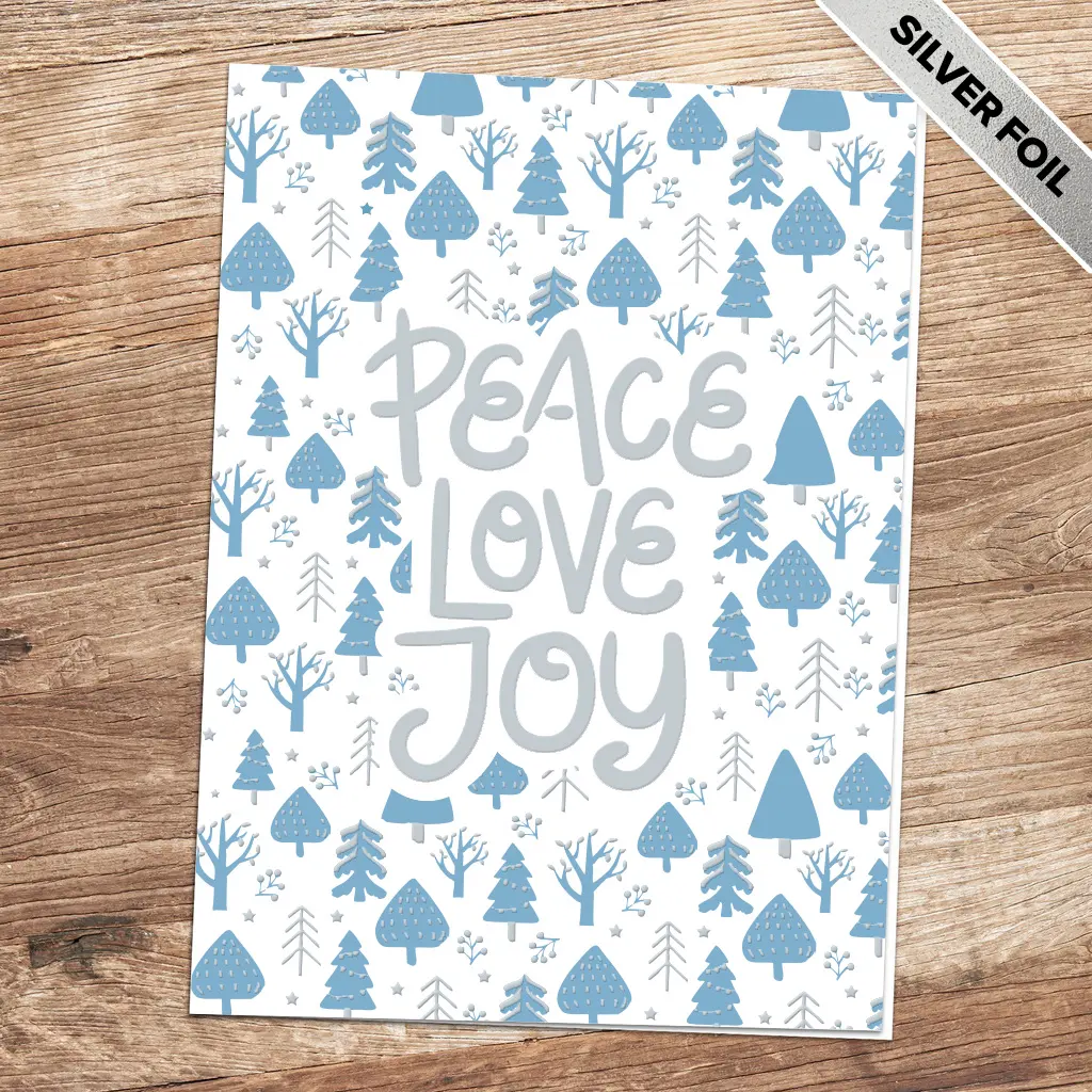 [310-1038] Peace Love & Joy Holiday Card (FREE Blank Envelopes)