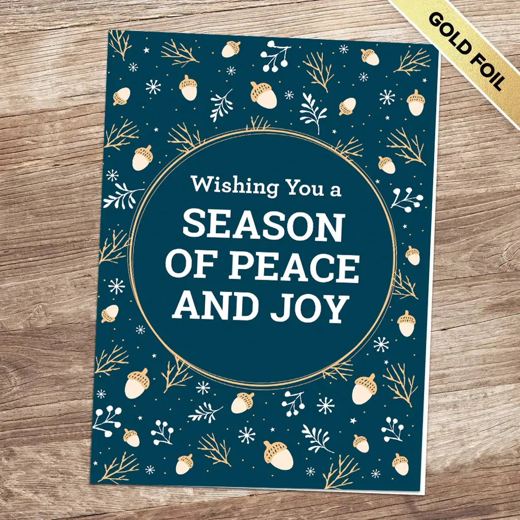[310-1036] Wishing You Peace & Joy Holiday Card (FREE Blank Envelopes)