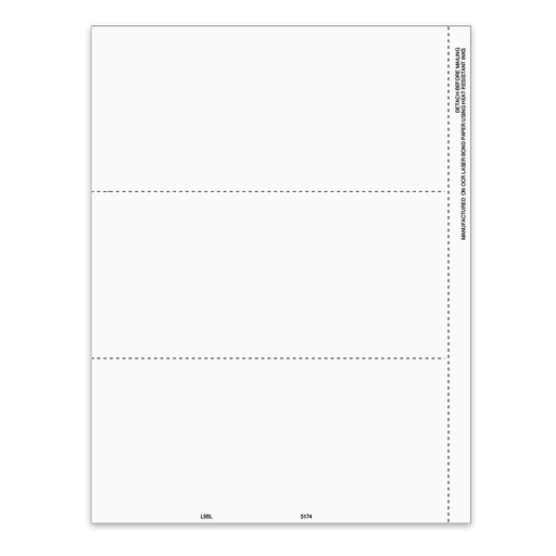 [5174] 3-Up Blank 1099 Tax Form With 1/2" Side Perf (5174)