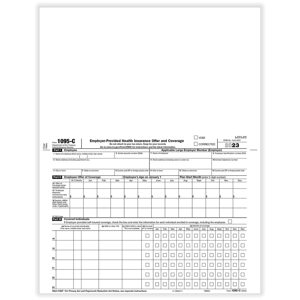 Tax Form 1095 C Employer Provided Health Insurance 1095c Form Center