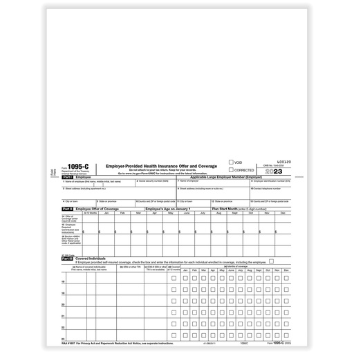 [1095C] Tax Form 1095-C Employer-Provided Health Insurance (1095C)