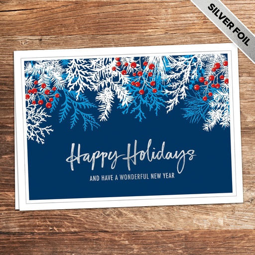 Snowy Holly Business Greeting Card