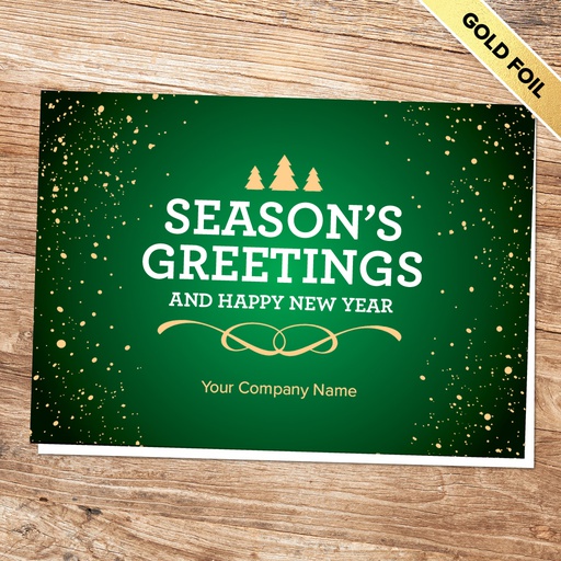 Glittering Business Holiday Card - Green